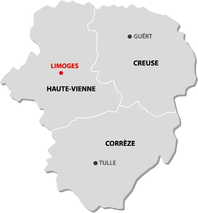 Limousin region map